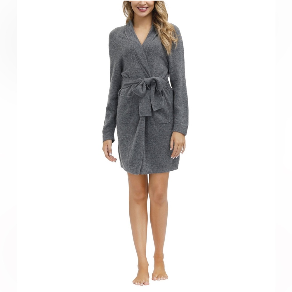 Cashmere Wool Blend Belted Short Cardigan